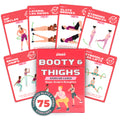 Zinsk 75 Booty & Thighs Exercise Cards - 3.5" x 2.5" Cards for No Equipment Needed Glute Workouts