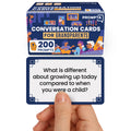 Prompta 200 Conversation Cards for Grandparents – Share Life Stories with Grandkids – 3.5” x 2.5” Large Print Interview Questions