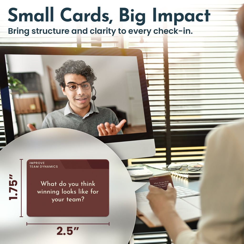 Prompta 400 One-on-One Meeting Conversation Cards for Managers — 2.5" x 1.75" Question Cards to Support Staff, Enhance Employee Growth Conversations, and Strengthen Your Team