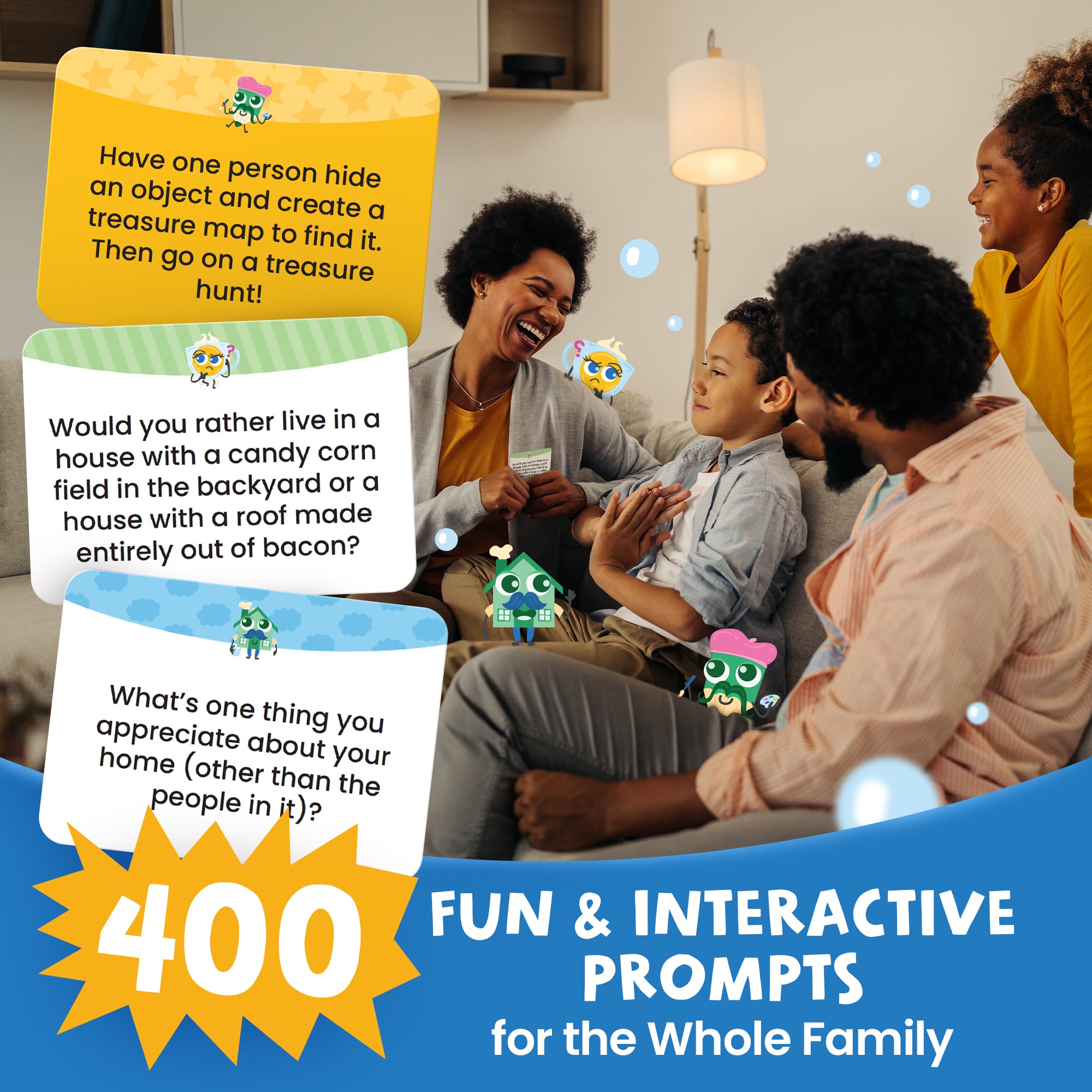 400 Silly Conversation Cards for Kids - 2.5" x 1.75" Cards with Interactive Activities and Funny Questions for Kids