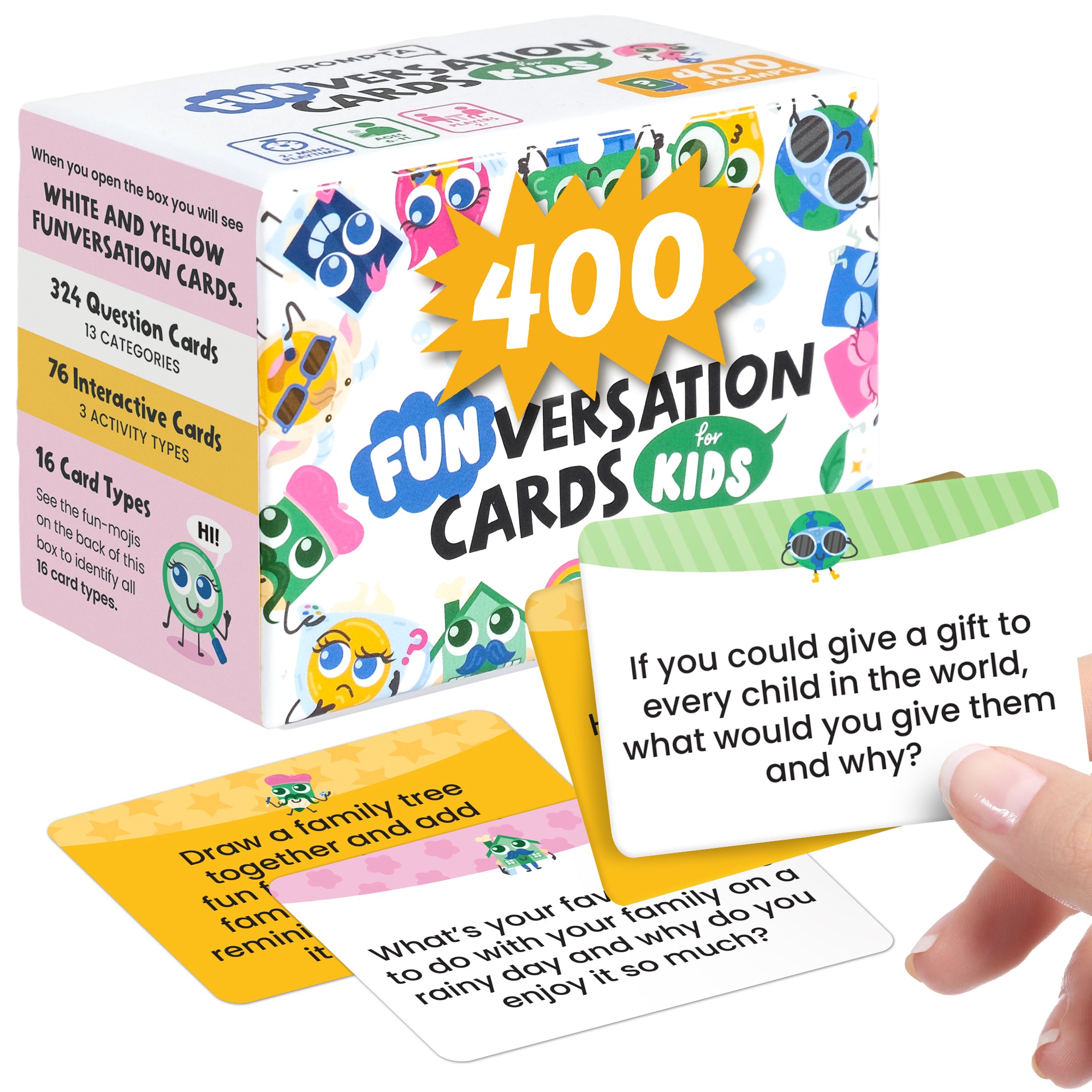 400 Silly Conversation Cards for Kids - 2.5" x 1.75" Cards with Interactive Activities and Funny Questions for Kids