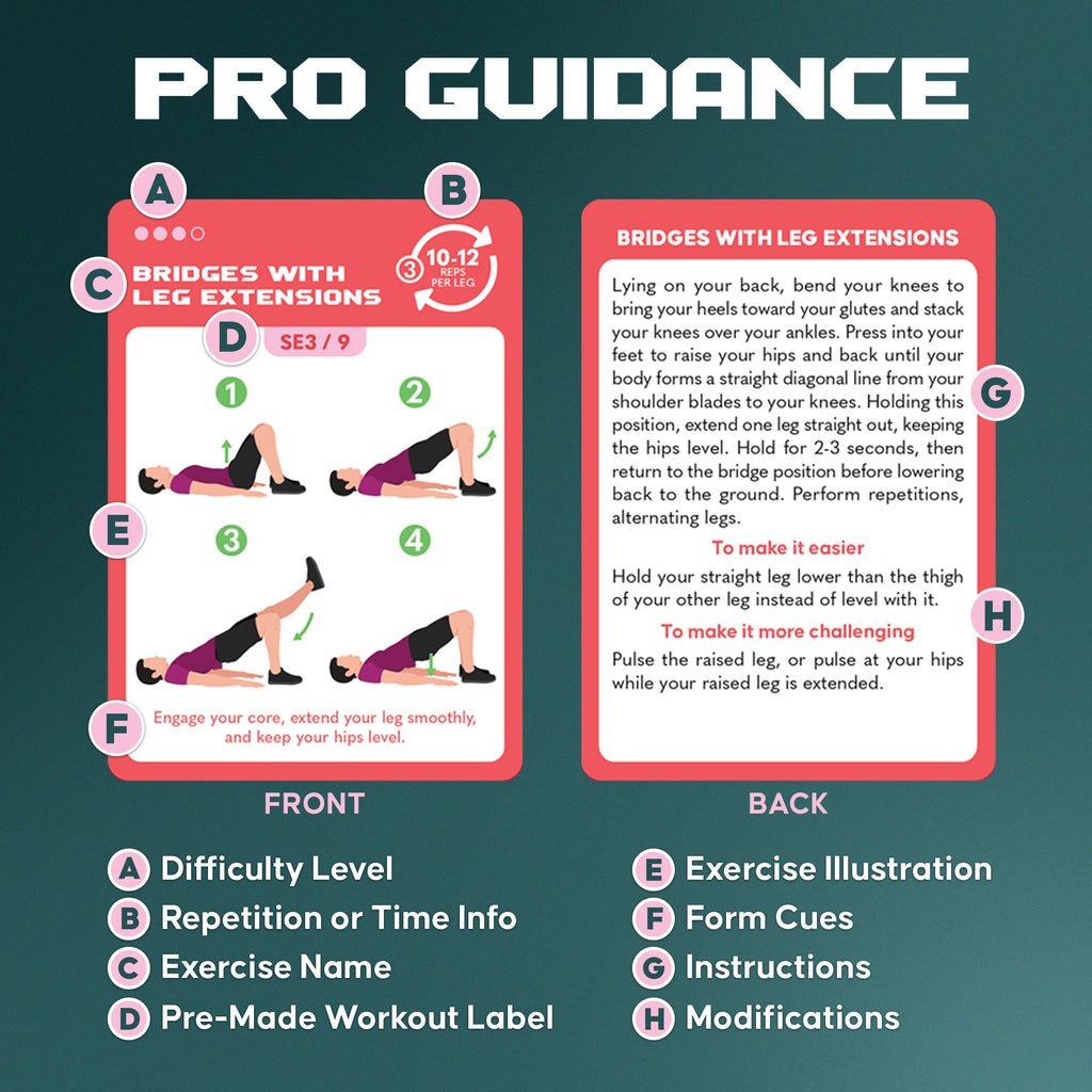 Zinsk 75 Booty & Thighs Exercise Cards - 3.5" x 2.5" Cards for No Equipment Needed Glute Workouts
