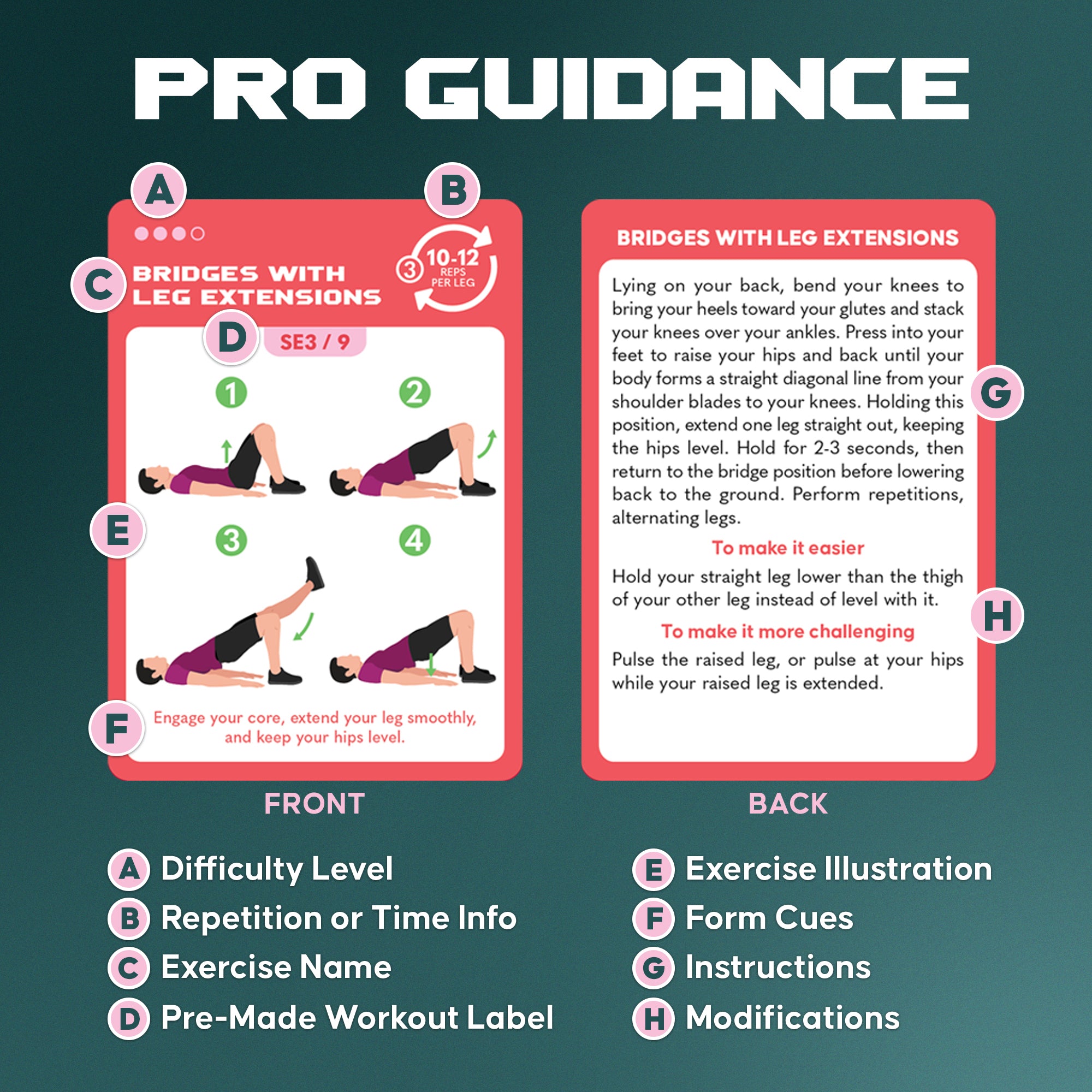 Zinsk 75 Booty & Thighs Exercise Cards - 3.5" x 2.5" Cards for No Equipment Needed Glute Workouts