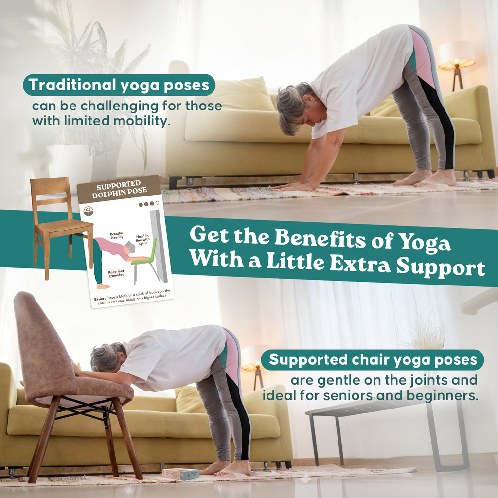 Zinsk 60 Chair Yoga Exercises – Big 4" x 6" Cards with Gentle Workouts for Seniors & Beginners