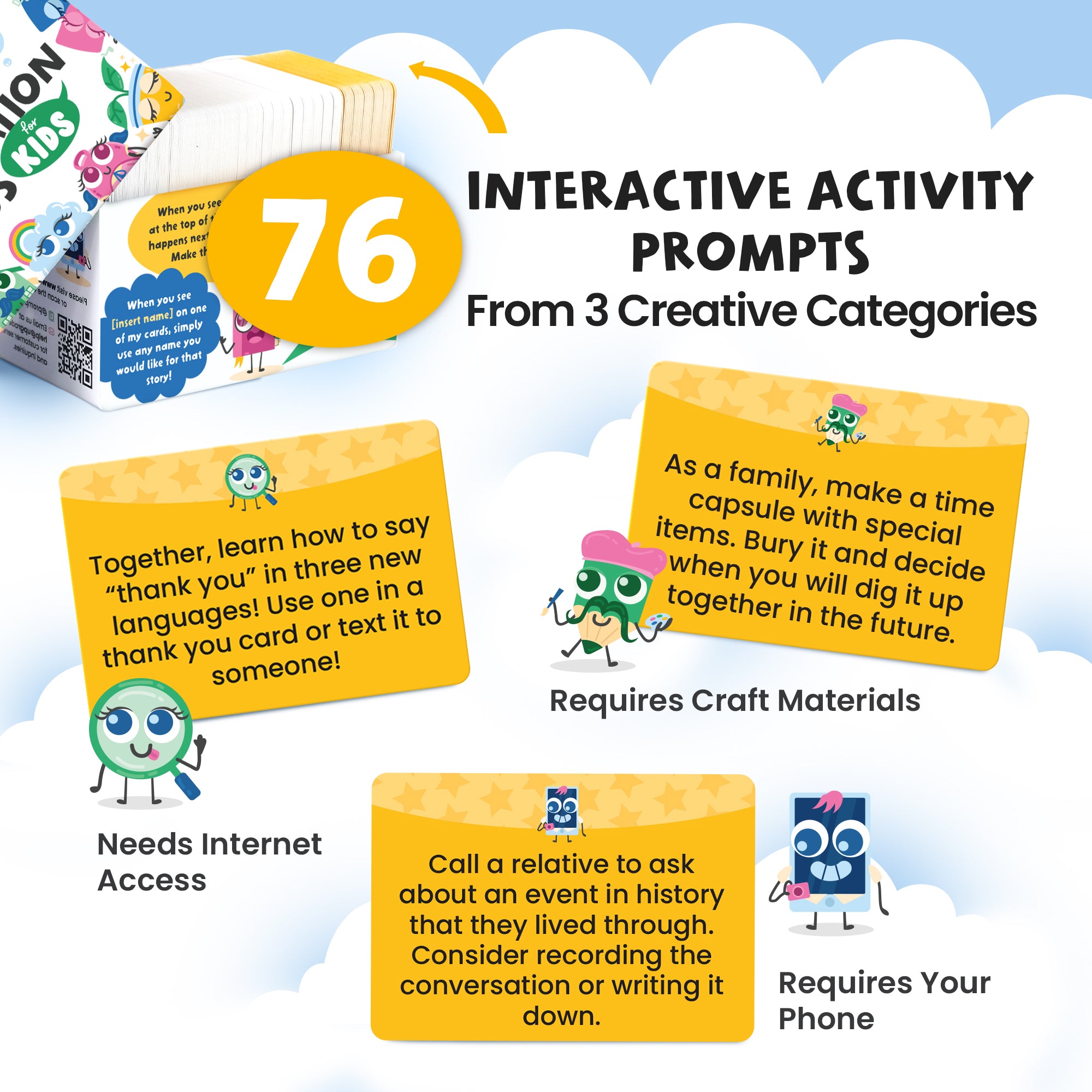 400 Silly Conversation Cards for Kids - 2.5" x 1.75" Cards with Interactive Activities and Funny Questions for Kids