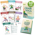 Zinsk 60 Chair Yoga Exercises – Big 4" x 6" Cards with Gentle Workouts for Seniors & Beginners