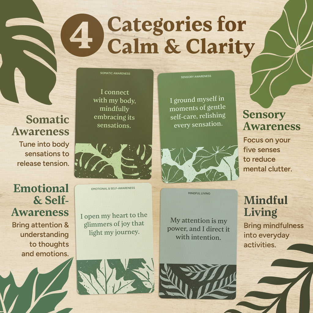 Resplendawn 52 Mindfulness Cards – Simple Practices for Stress & Anxiety Relief, Emotional Regulation, and Mindful Living
