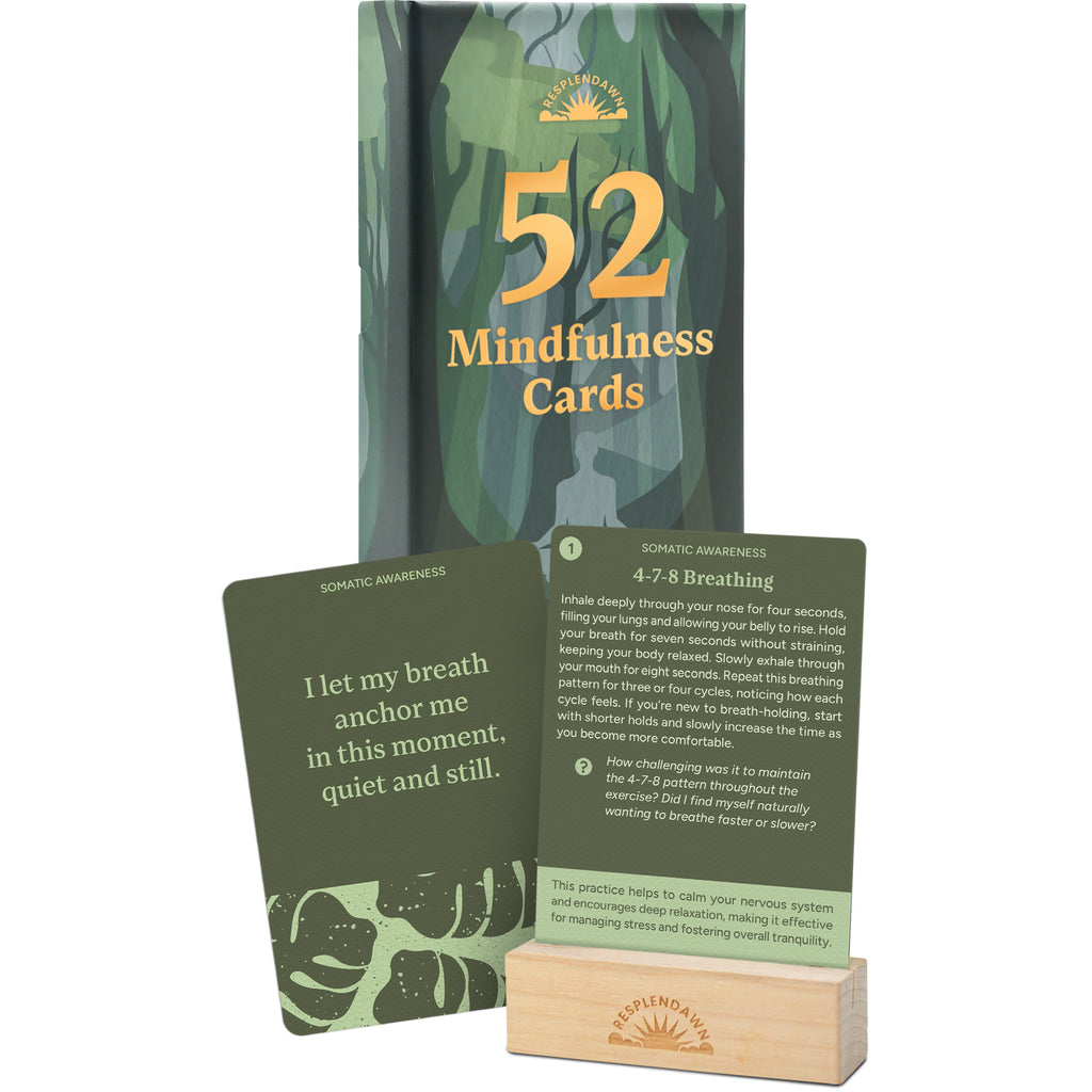 Resplendawn 52 Mindfulness Cards – Simple Practices for Stress & Anxiety Relief, Emotional Regulation, and Mindful Living
