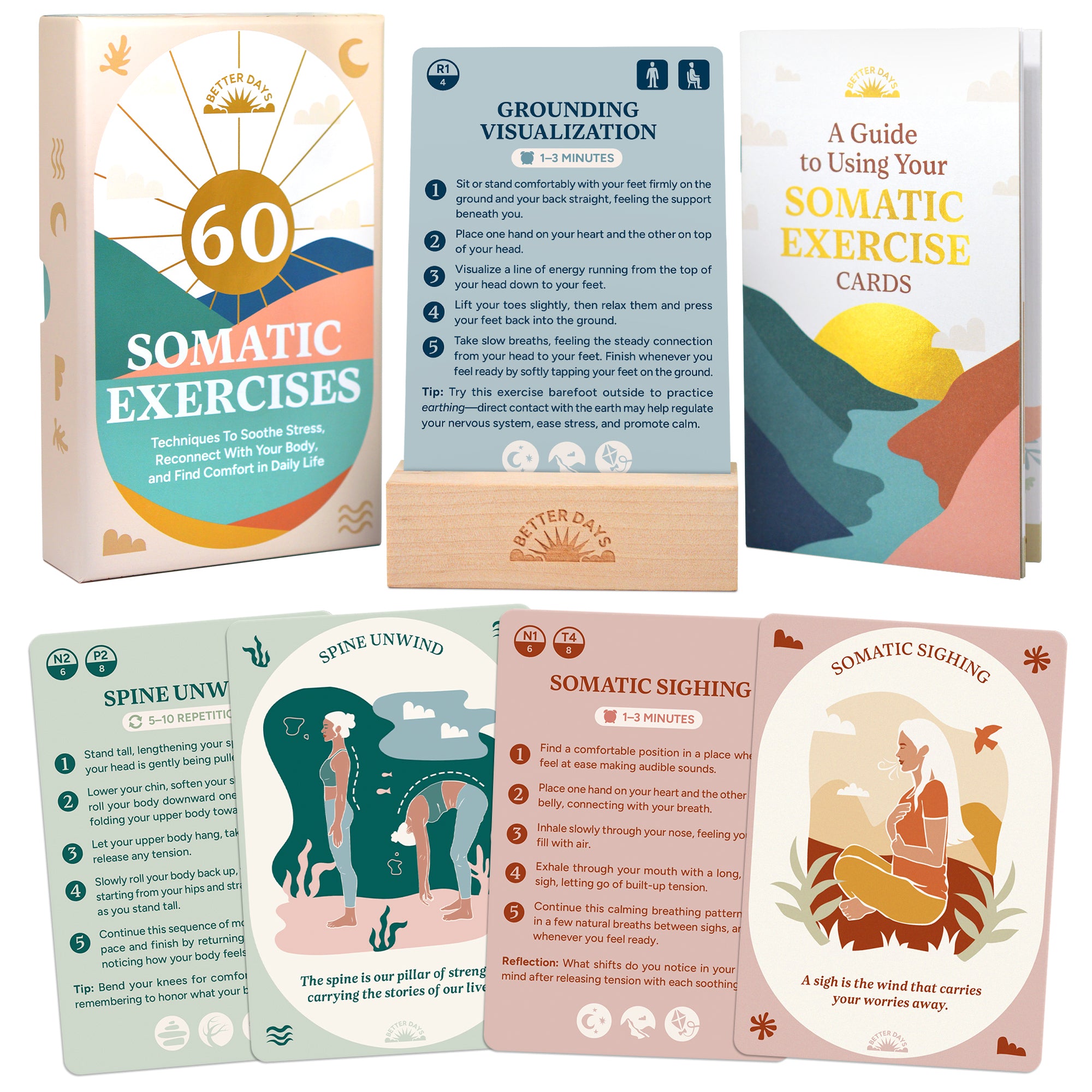 Resplendawn 60 Somatic Therapy Exercises – Breathwork, Mindfulness, and Gentle Movement Techniques To Soothe Stress