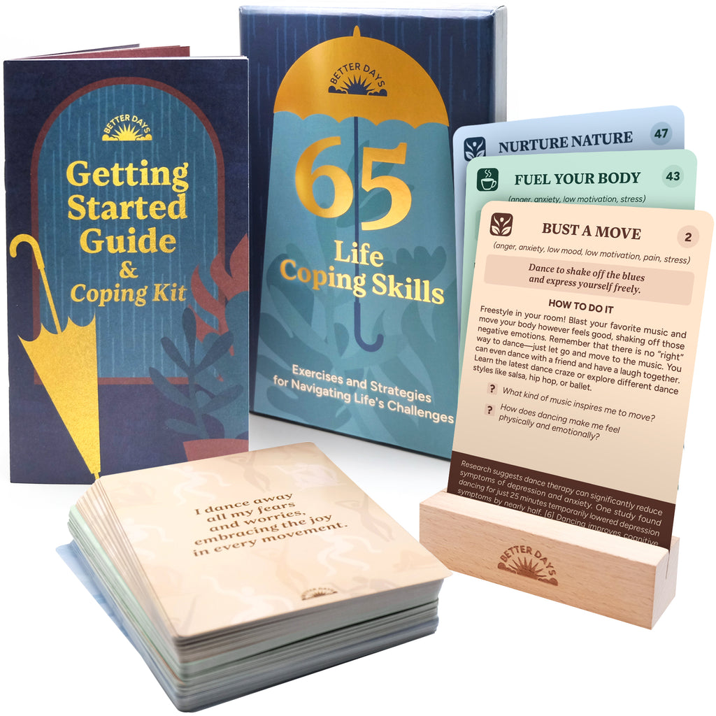Resplendawn 65 Coping Cards – Skills & Exercises to Cope with Stress, Anxiety, & Anger