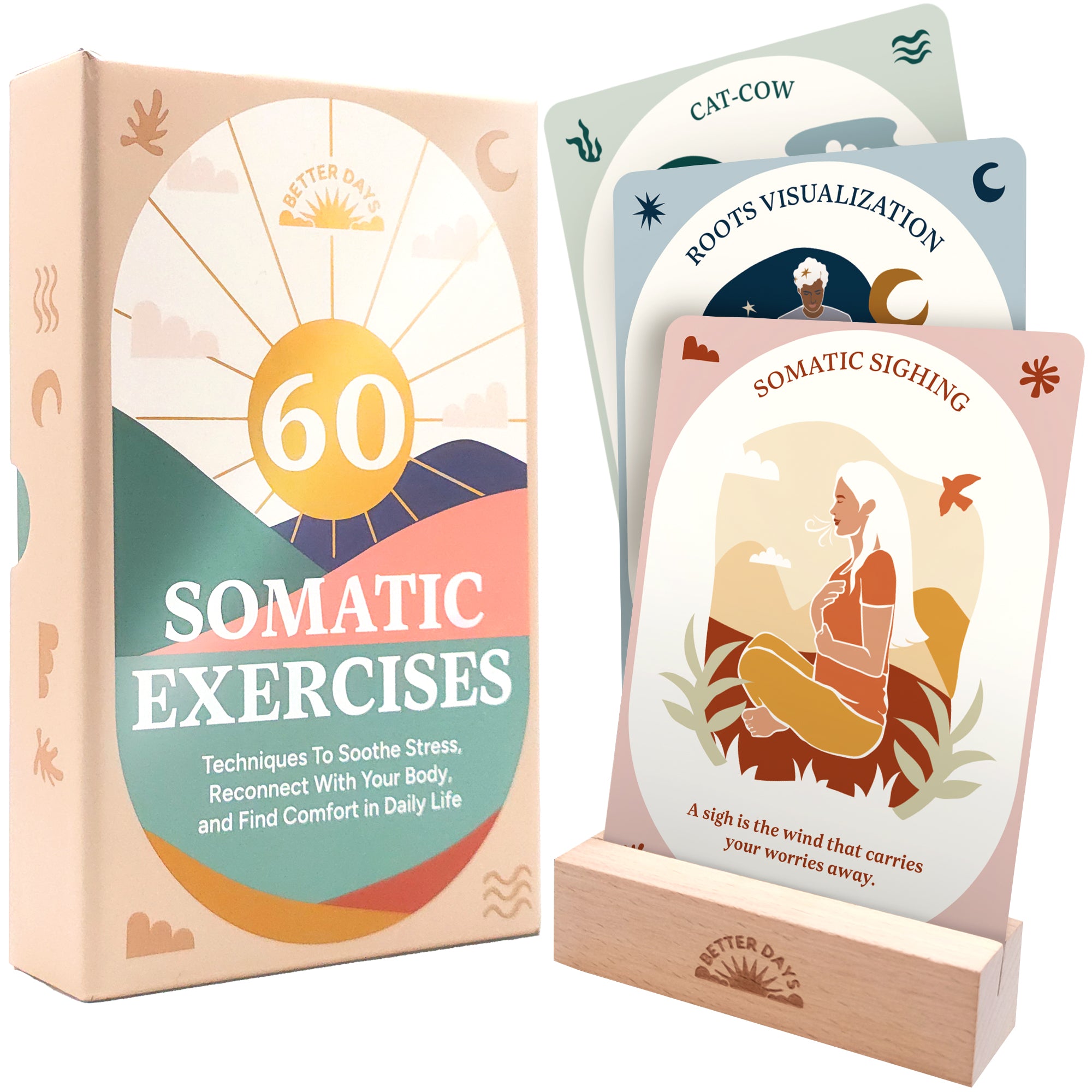 Resplendawn 60 Somatic Therapy Exercises – Breathwork, Mindfulness, and Gentle Movement Techniques To Soothe Stress