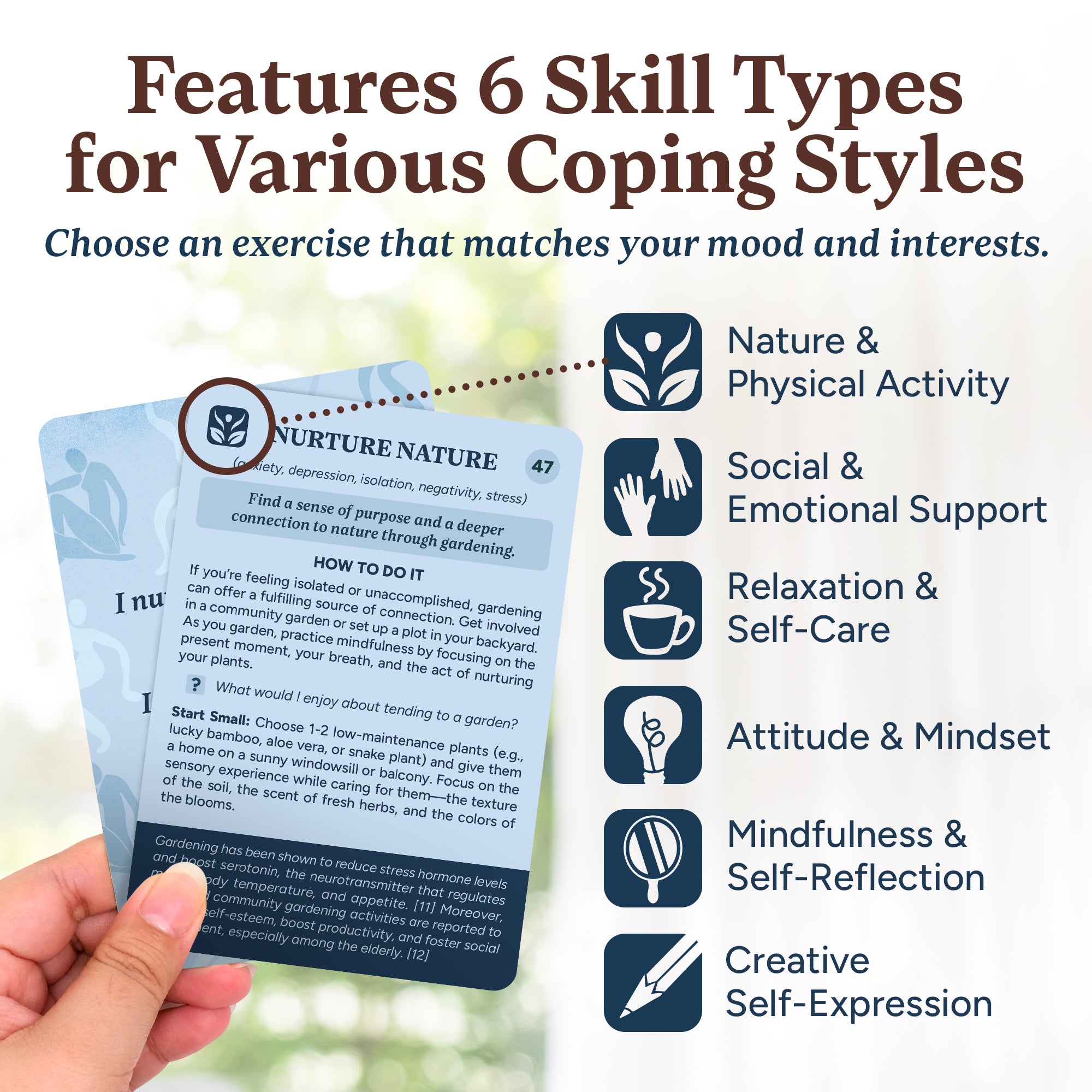 Resplendawn 65 Coping Cards – Skills & Exercises to Cope with Stress, Anxiety, & Anger