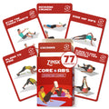 Zinsk 75 Core and Abs Exercise Cards –  3.5" x 2.5" Workout Cards to Help Build Core Strength