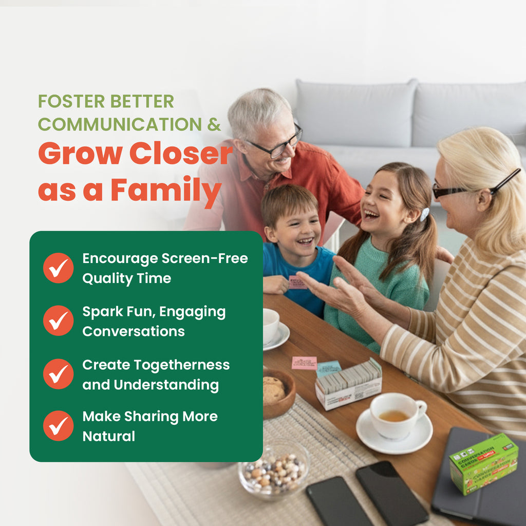 Prompta 600 Conversation Cards for Families – Fun Family Game for Kids and Adults During Game Night, Family Dinner, or Road Trips