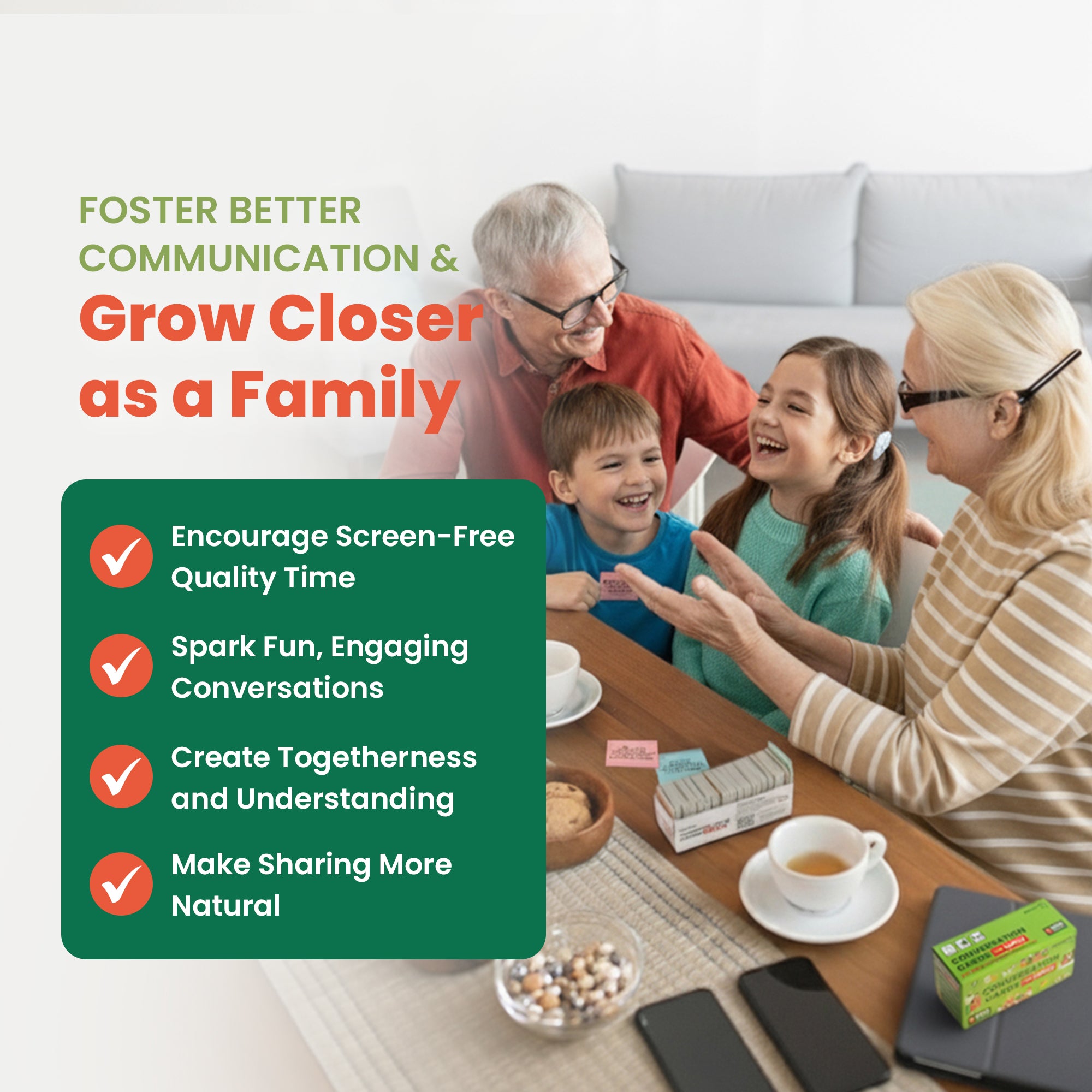 Prompta 600 Conversation Cards for Families – Fun Family Game for Kids and Adults During Game Night, Family Dinner, or Road Trips