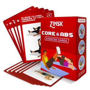 Zinsk 77 Core & Abs Exercise Cards – 3.5" x 2.5" Workout Cards to Build Core Strength and Abs