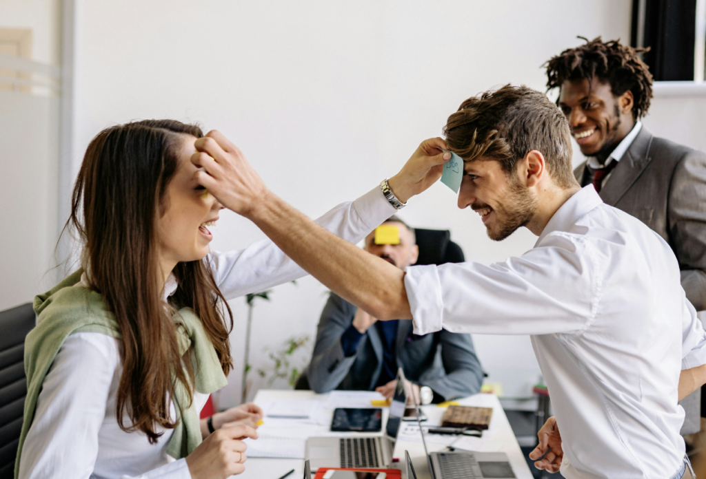 Office colleagues ice breaker game